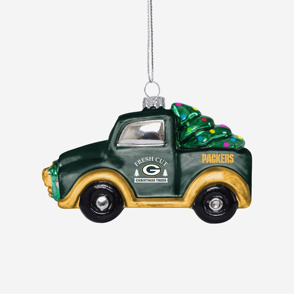 Green Bay Packers Blown Glass Truck Ornament FOCO - FOCO.com