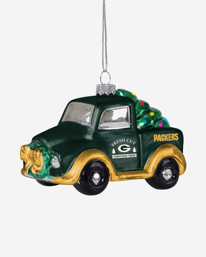 Green Bay Packers Blown Glass Truck Ornament FOCO - FOCO.com