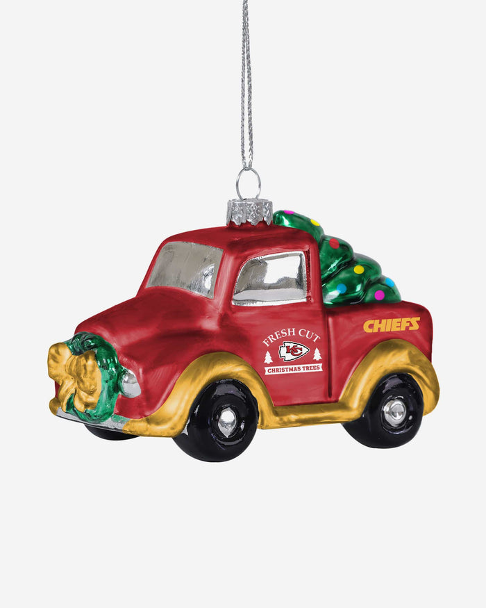 Kansas City Chiefs Blown Glass Truck Ornament FOCO - FOCO.com