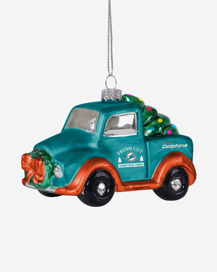 Miami Dolphins Blown Glass Truck Ornament FOCO - FOCO.com