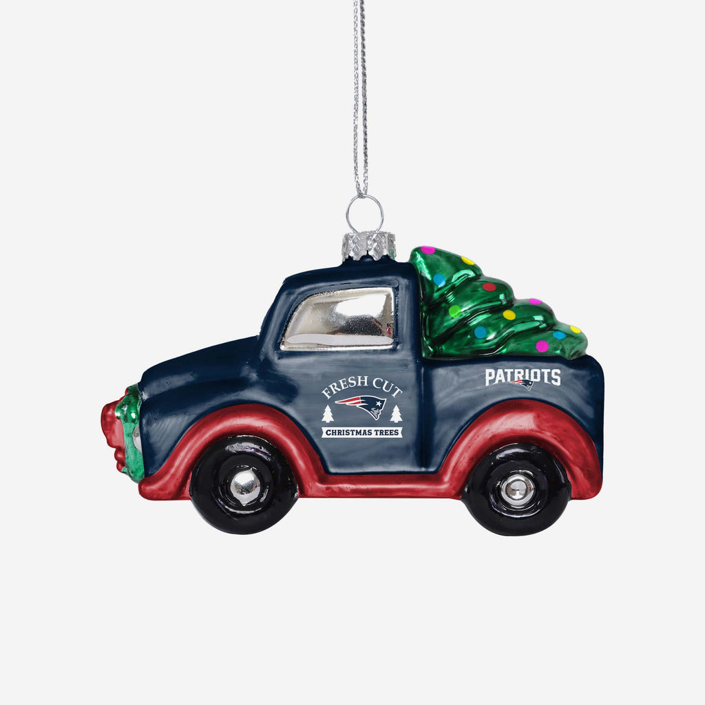 New England Patriots Blown Glass Truck Ornament FOCO - FOCO.com