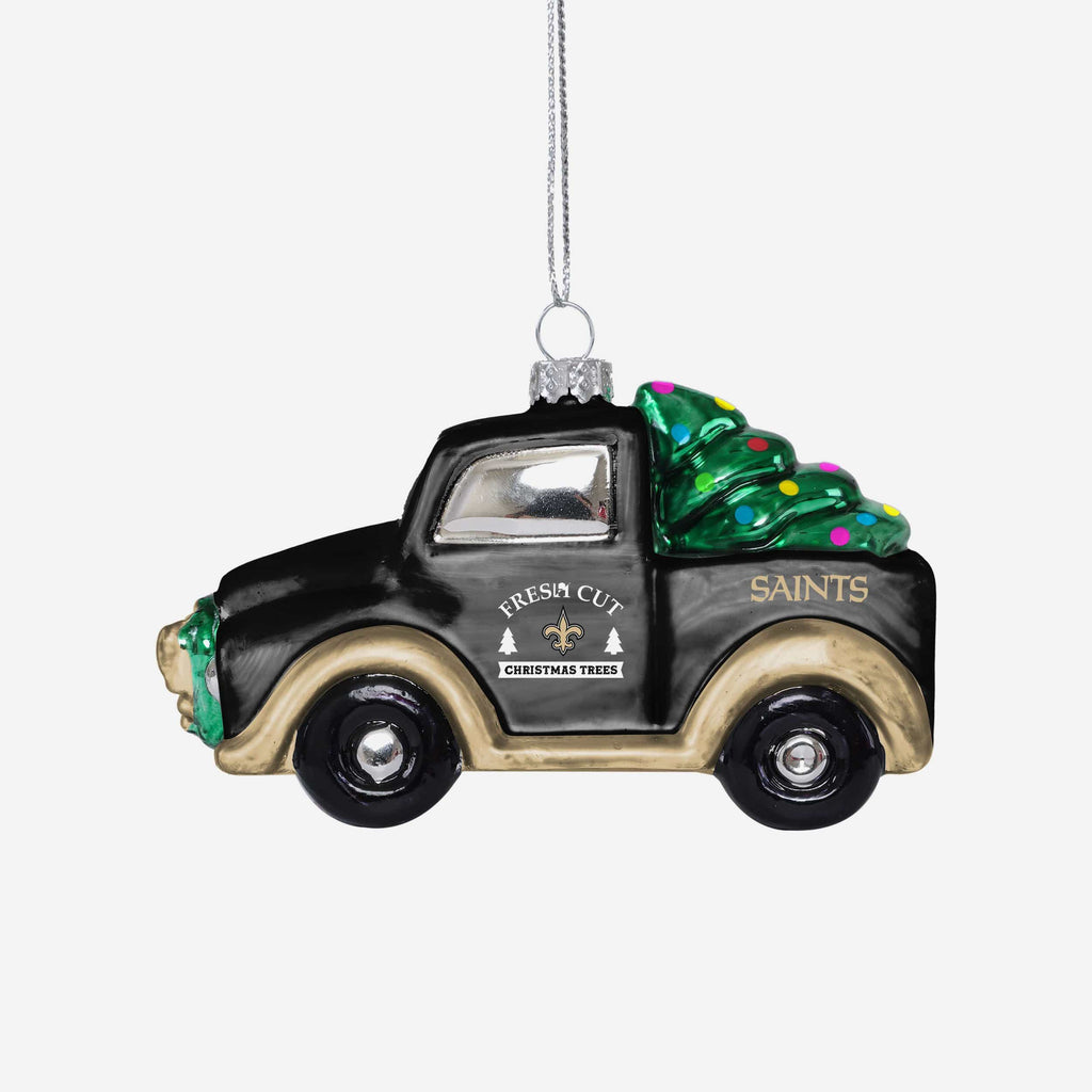 New Orleans Saints Blown Glass Truck Ornament FOCO - FOCO.com