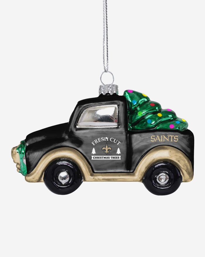 New Orleans Saints Blown Glass Truck Ornament FOCO - FOCO.com