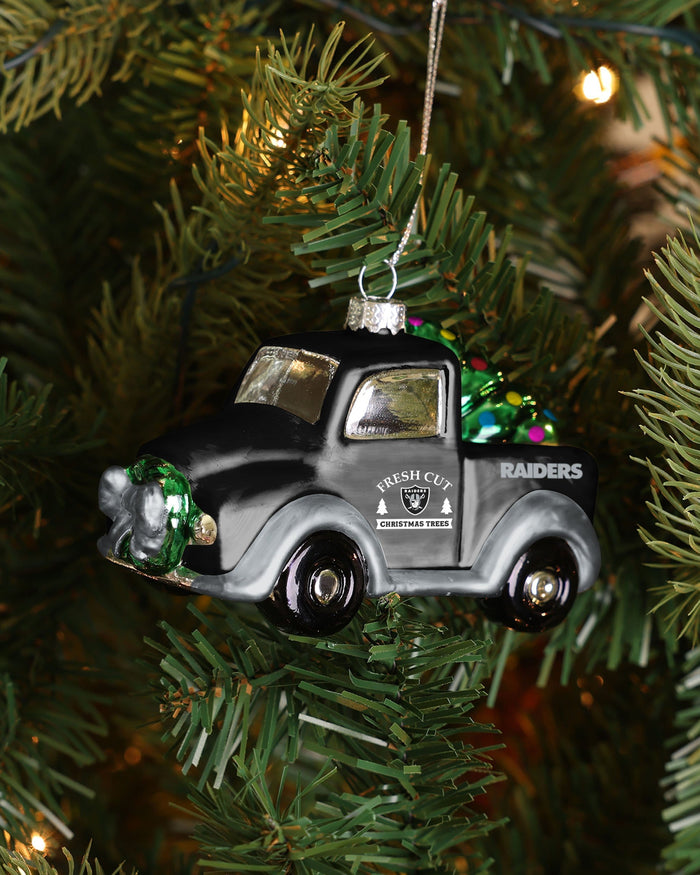 Las Vegas Raiders Blown Glass Truck Ornament FOCO - FOCO.com