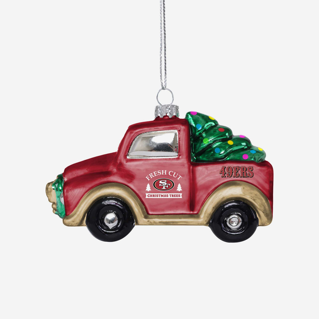 San Francisco 49ers Blown Glass Truck Ornament FOCO - FOCO.com