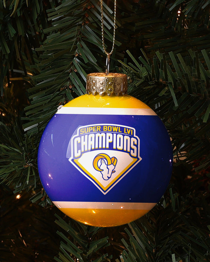 Los Angeles Rams Super Bowl LVI Champions Glass Ball Ornament FOCO - FOCO.com