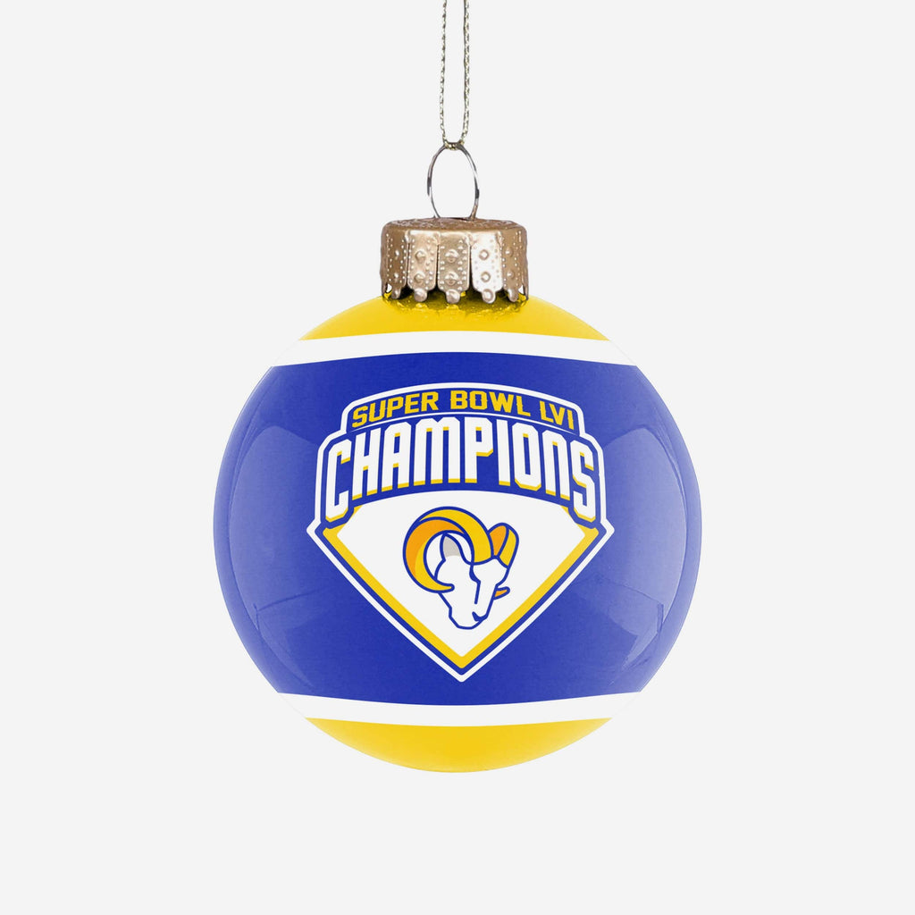 Los Angeles Rams Super Bowl LVI Champions Glass Ball Ornament FOCO - FOCO.com