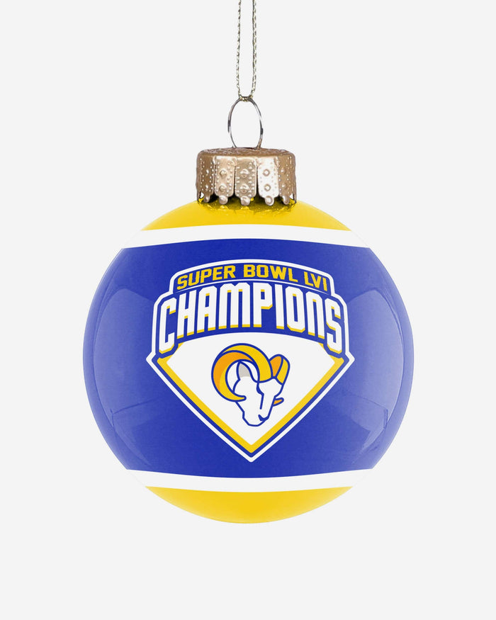 Los Angeles Rams Super Bowl LVI Champions Glass Ball Ornament FOCO - FOCO.com