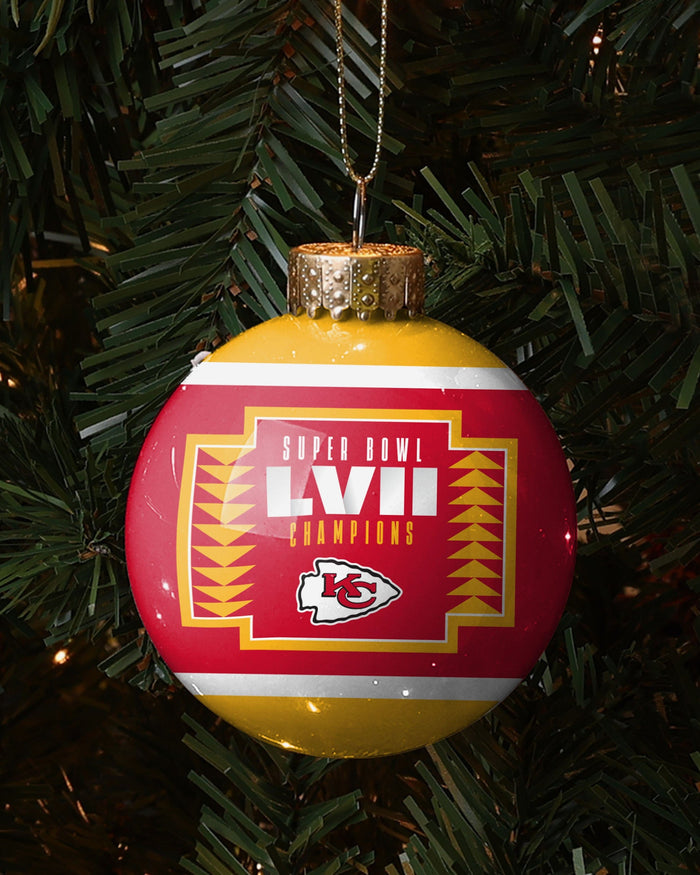 Kansas City Chiefs Super Bowl LVII Champions Glass Ball Ornament FOCO - FOCO.com