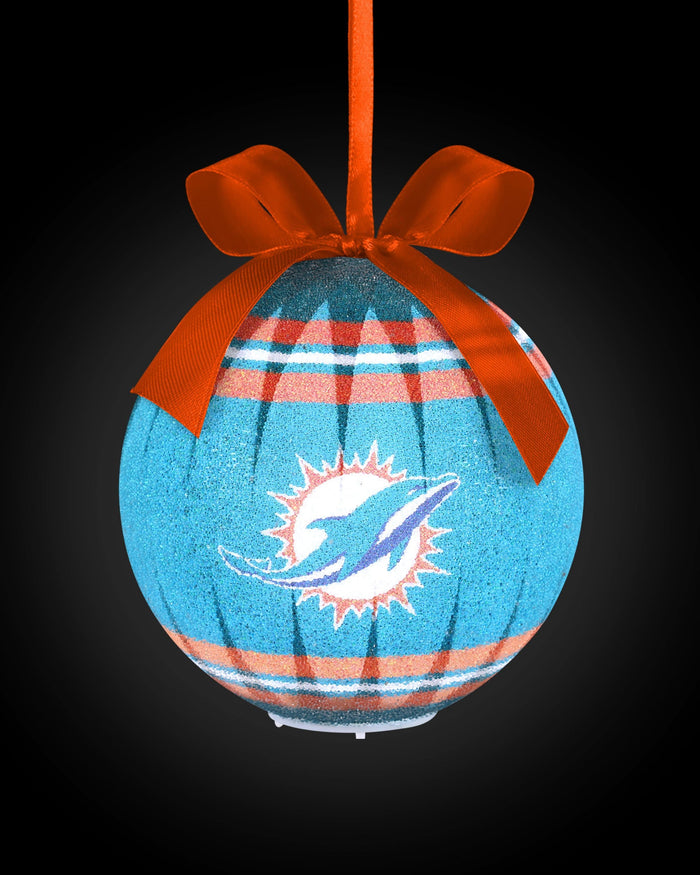 Miami Dolphins LED Shatterproof Ball Ornament FOCO - FOCO.com