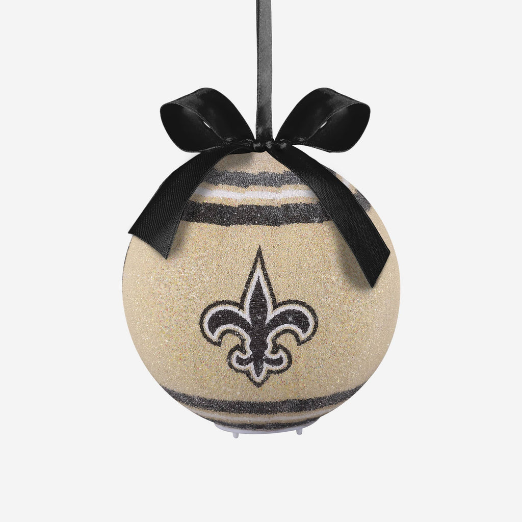 New Orleans Saints LED Shatterproof Ball Ornament FOCO - FOCO.com