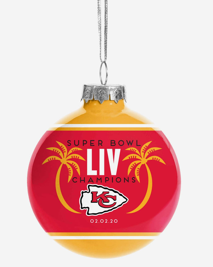 Kansas City Chiefs Super Bowl LIV Champions 2 Pack Glass Ball Ornament FOCO - FOCO.com