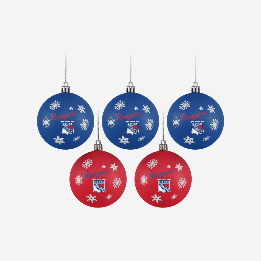 New York Rangers 5 Pack Shatterproof Ball Ornament Set FOCO - FOCO.com