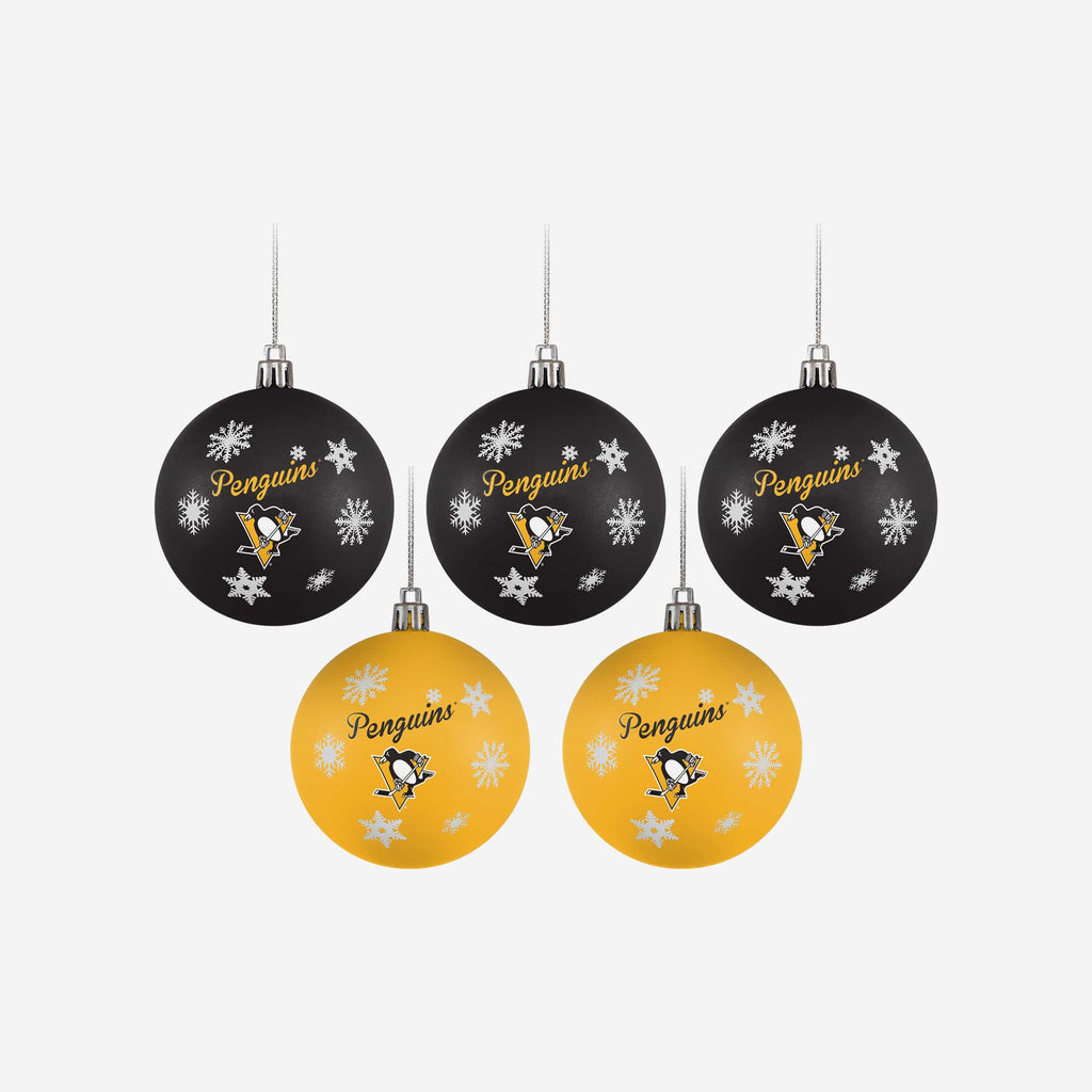 Pittsburgh Penguins 5 Pack Shatterproof Ball Ornament Set FOCO - FOCO.com