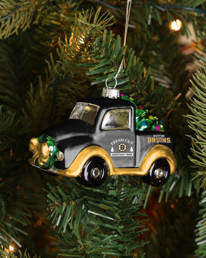 Boston Bruins Blown Glass Truck Ornament FOCO - FOCO.com