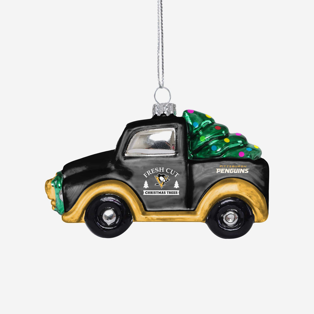 Pittsburgh Penguins Blown Glass Truck Ornament FOCO - FOCO.com