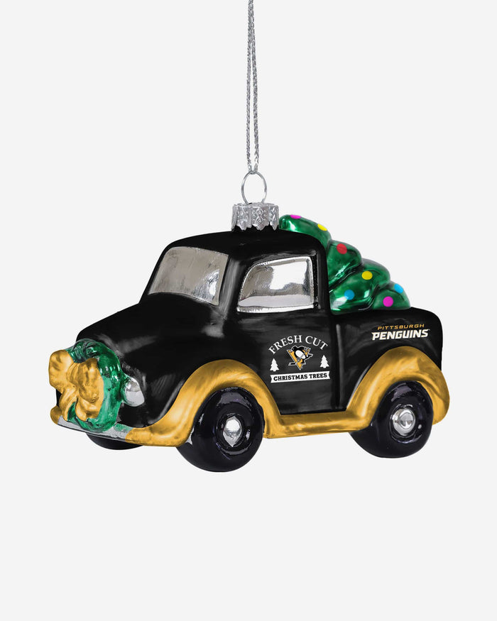 Pittsburgh Penguins Blown Glass Truck Ornament FOCO - FOCO.com