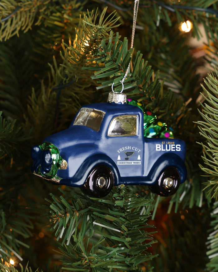 St Louis Blues Blown Glass Truck Ornament FOCO - FOCO.com