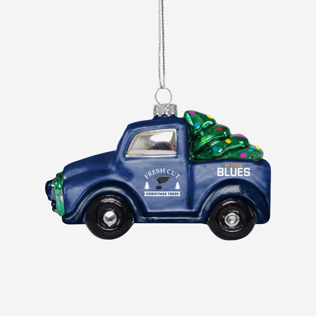St Louis Blues Blown Glass Truck Ornament FOCO - FOCO.com