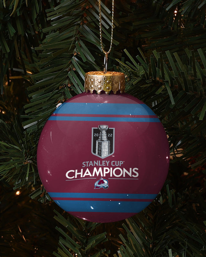 Colorado Avalanche 2022 Stanley Cup Champions Glass Ball Ornament FOCO - FOCO.com