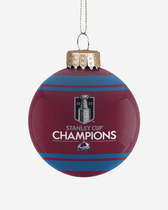 Colorado Avalanche 2022 Stanley Cup Champions Glass Ball Ornament FOCO - FOCO.com