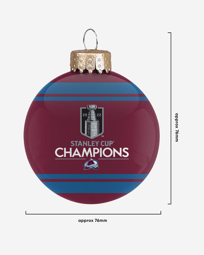 Colorado Avalanche 2022 Stanley Cup Champions Glass Ball Ornament FOCO - FOCO.com