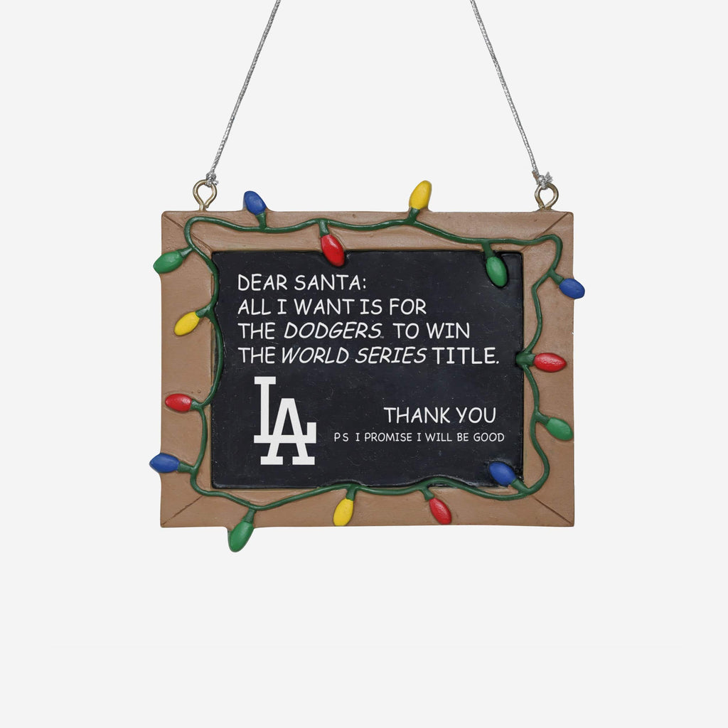 Los Angeles Dodgers Chalkboard Sign Ornament FOCO - FOCO.com