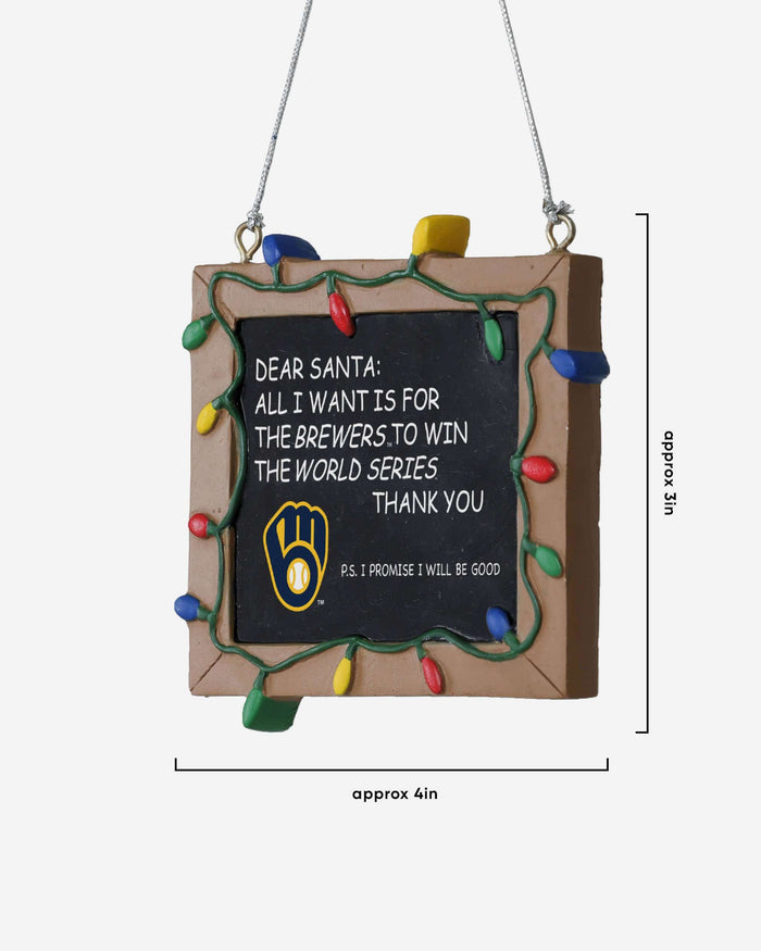 Milwaukee Brewers Chalkboard Sign Ornament FOCO - FOCO.com