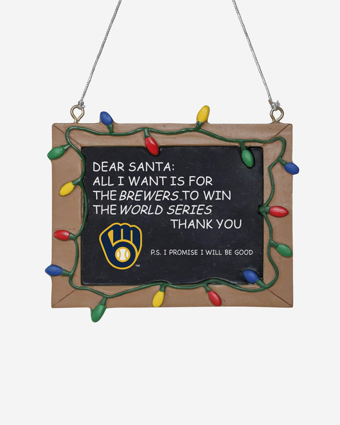 Milwaukee Brewers Chalkboard Sign Ornament FOCO - FOCO.com