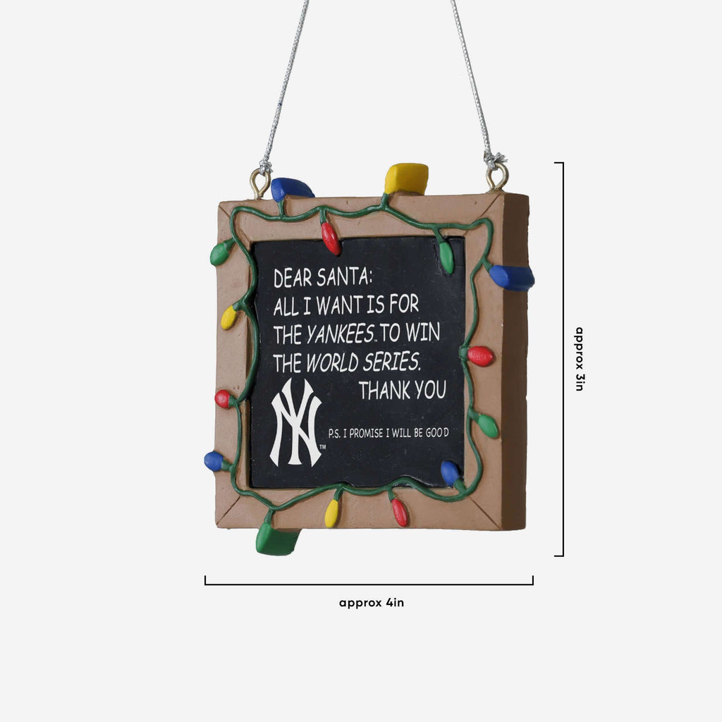 New York Yankees Resin Chalkboard Sign Ornament FOCO - FOCO.com