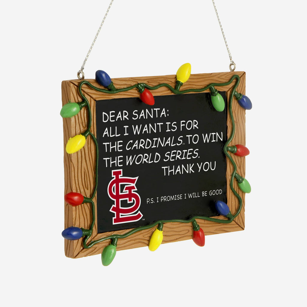 St Louis Cardinals Resin Chalkboard Sign Ornament FOCO - FOCO.com