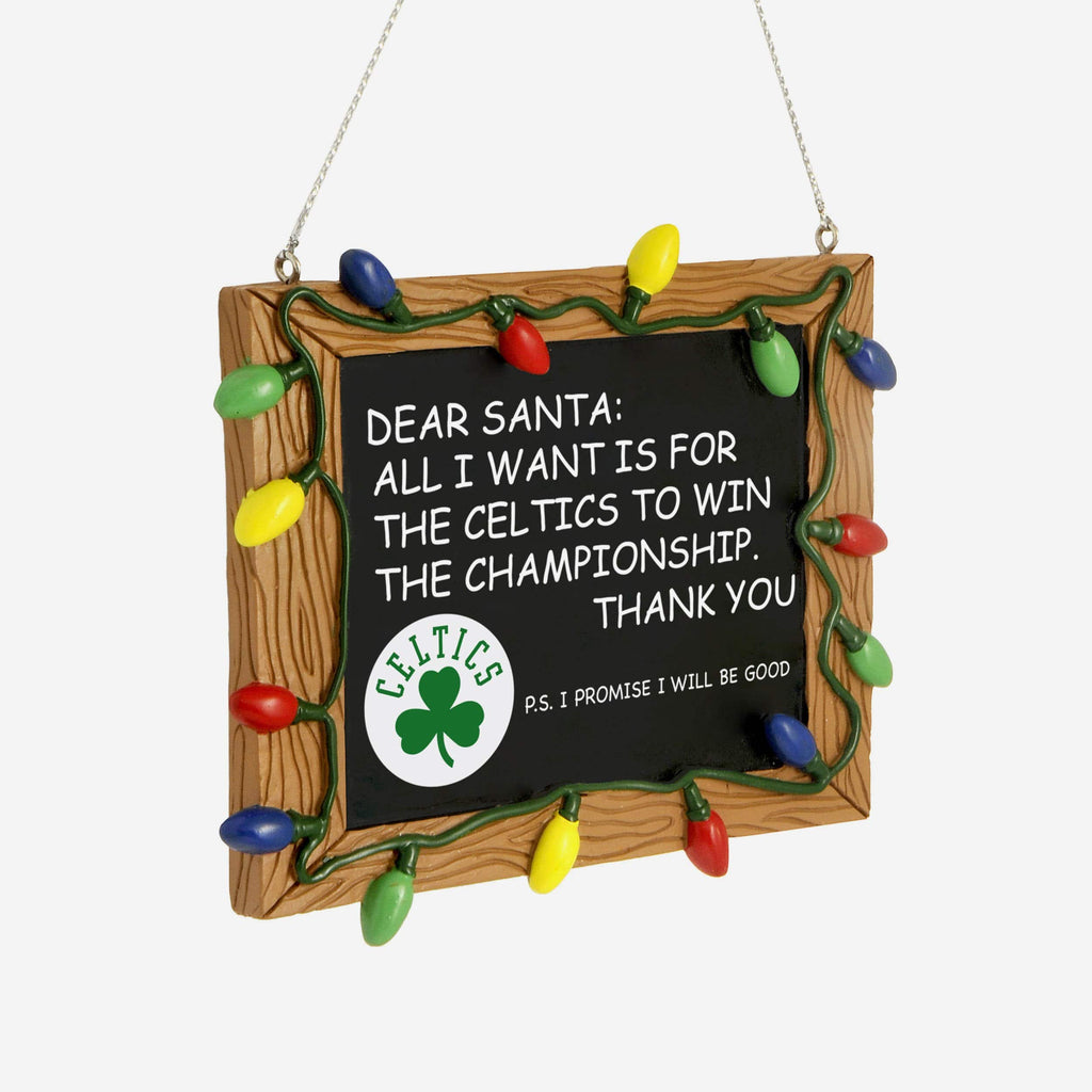 Boston Celtics Resin Chalkboard Sign Ornament FOCO - FOCO.com