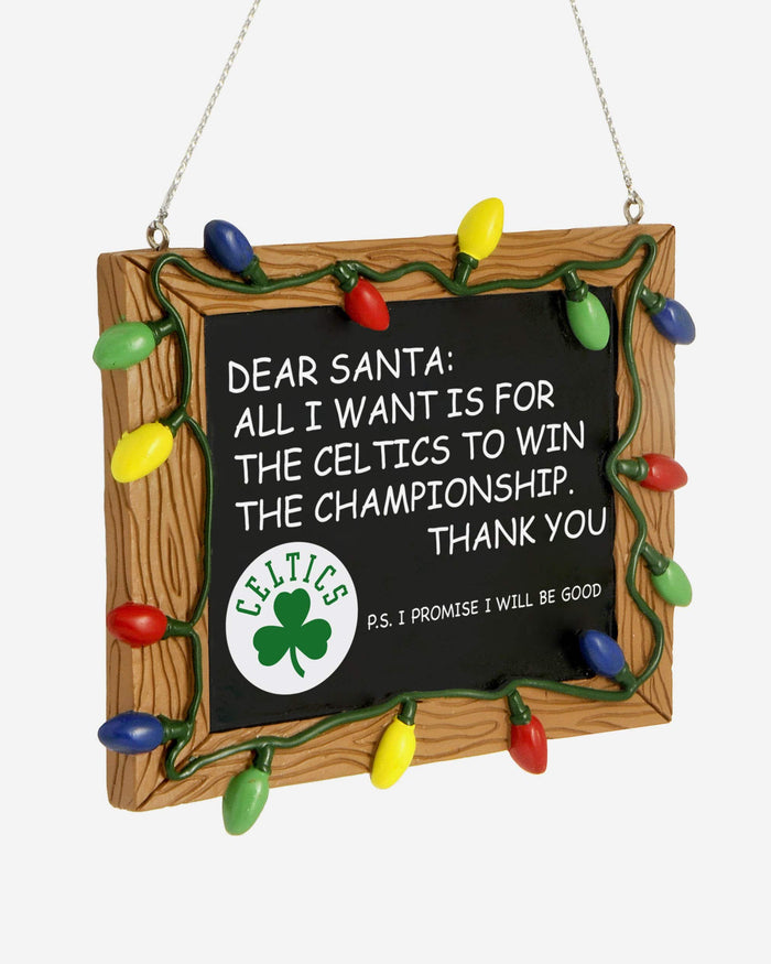 Boston Celtics Resin Chalkboard Sign Ornament FOCO - FOCO.com