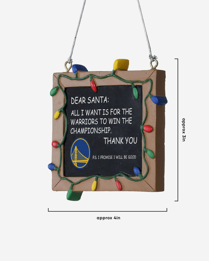 Golden State Warriors Resin Chalkboard Sign Ornament FOCO - FOCO.com