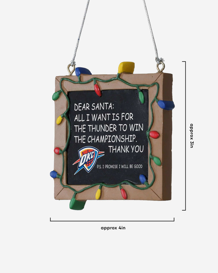 Oklahoma City Thunder Resin Chalkboard Sign Ornament FOCO - FOCO.com