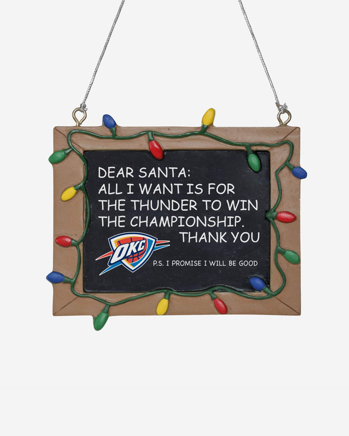 Oklahoma City Thunder Resin Chalkboard Sign Ornament FOCO - FOCO.com