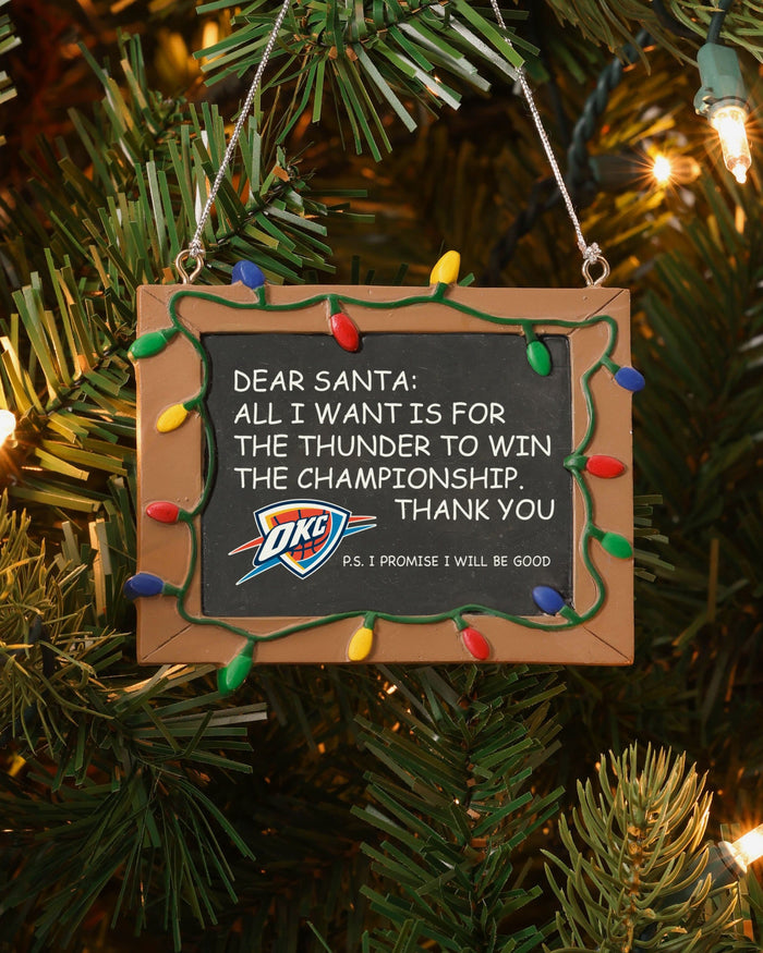 Oklahoma City Thunder Resin Chalkboard Sign Ornament FOCO - FOCO.com