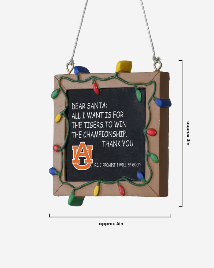 Auburn Tigers Resin Chalkboard Sign Ornament FOCO - FOCO.com