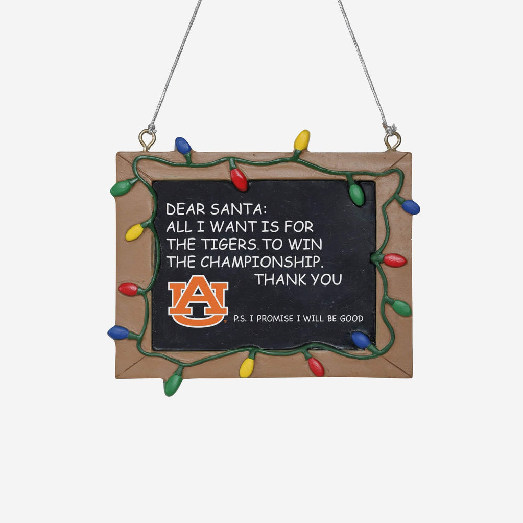 Auburn Tigers Resin Chalkboard Sign Ornament FOCO - FOCO.com