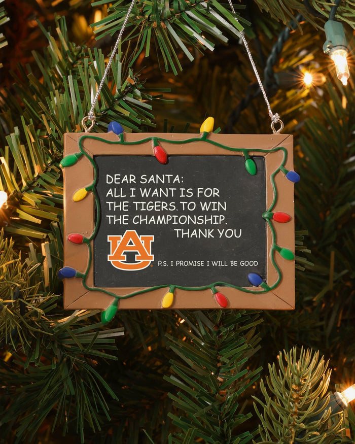 Auburn Tigers Resin Chalkboard Sign Ornament FOCO - FOCO.com