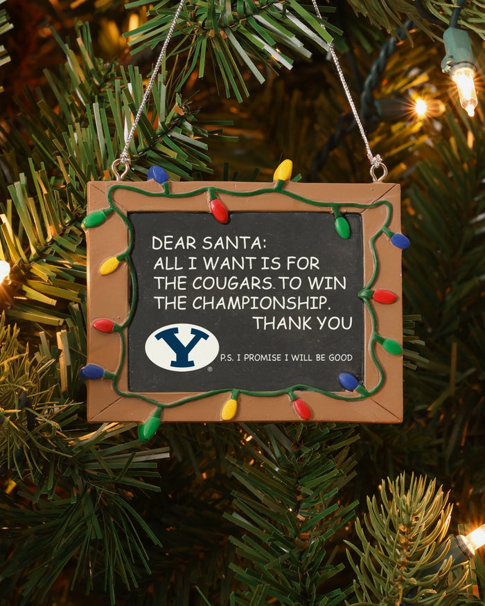 BYU Cougars Resin Chalkboard Sign Ornament FOCO - FOCO.com