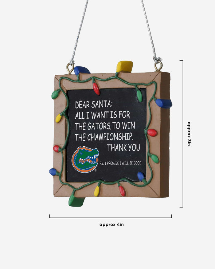 Florida Gators Resin Chalkboard Sign Ornament FOCO - FOCO.com