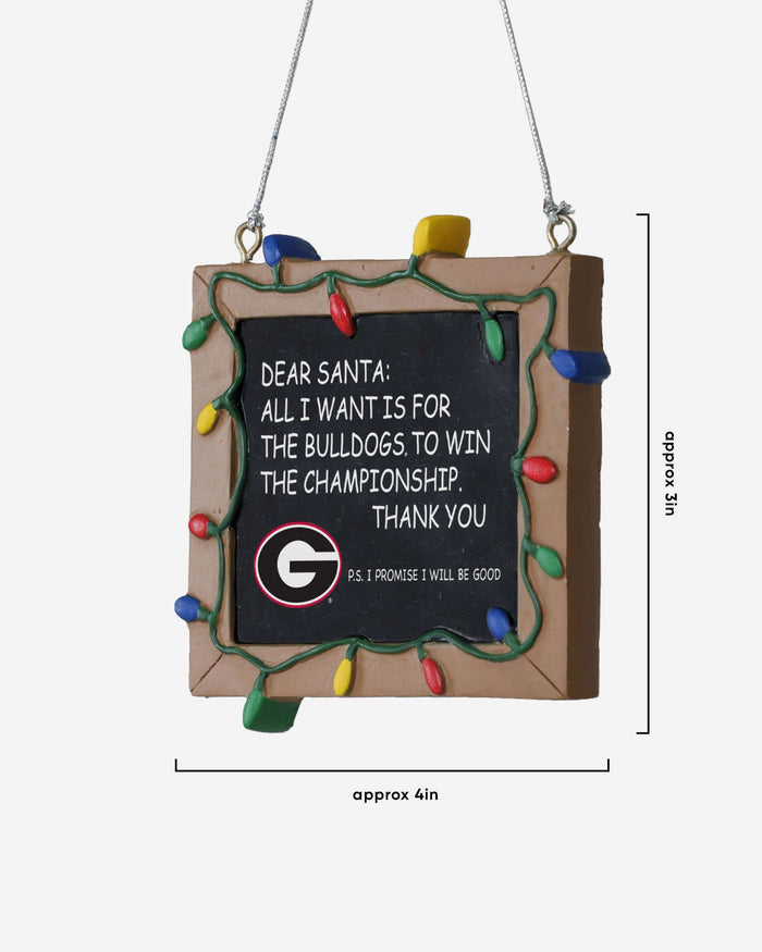 Georgia Bulldogs Chalkboard Sign Ornament Foco - FOCO.com