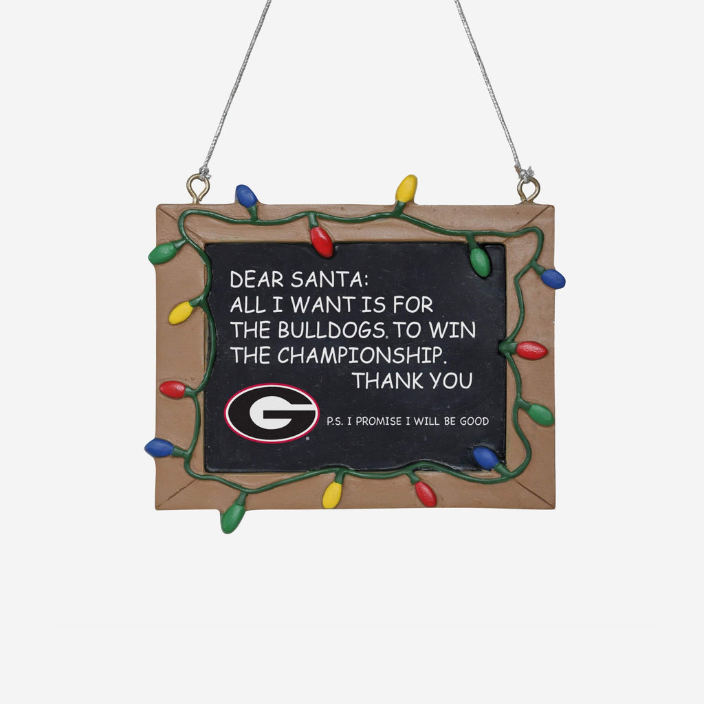 Georgia Bulldogs Chalkboard Sign Ornament Foco - FOCO.com