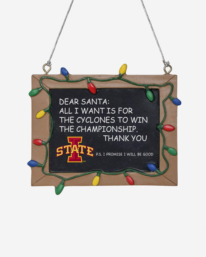 Iowa State Cyclones Chalkboard Sign Ornament FOCO - FOCO.com