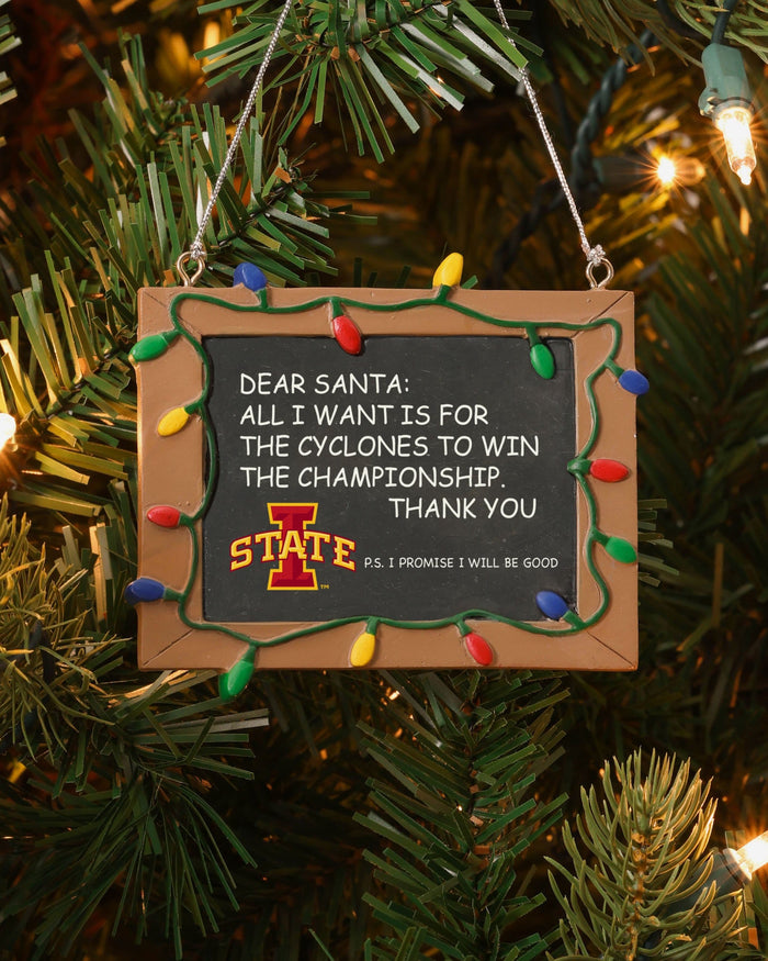 Iowa State Cyclones Chalkboard Sign Ornament FOCO - FOCO.com