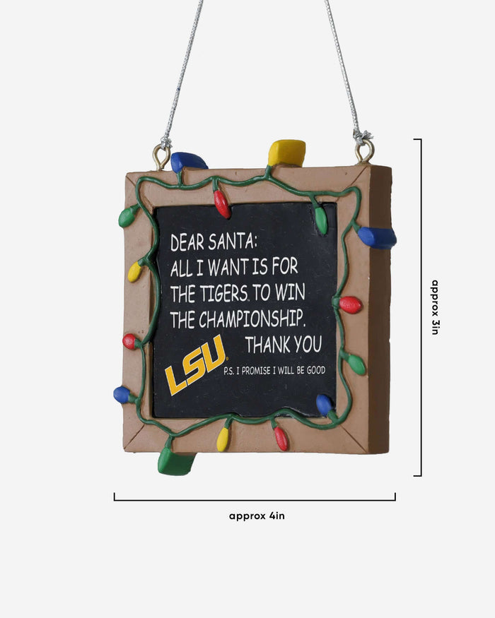 LSU Tigers Chalkboard Sign Ornament FOCO - FOCO.com