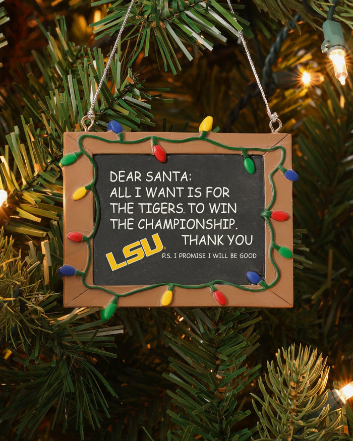LSU Tigers Chalkboard Sign Ornament FOCO - FOCO.com