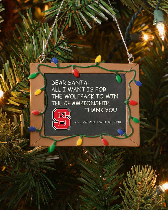 NC State Wolfpack Chalkboard Sign Ornament FOCO - FOCO.com