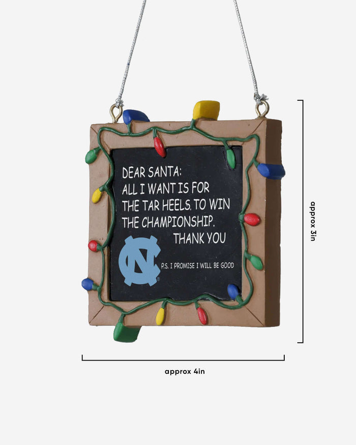 North Carolina Tar Heels Resin Chalkboard Sign Ornament FOCO - FOCO.com